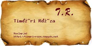 Timári Róza névjegykártya